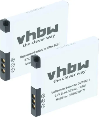 Produktbild von vhbw 2x Akku Ersatz für Panasonic DMW-BCL7, DMW-BCL7E für Kamera (500 mAh, 3,6 V, Li-Ion)