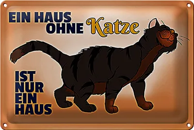 Produktbild von Blechschild Spruch 18x12cm Haus ohne Katze ist nur ein Haus