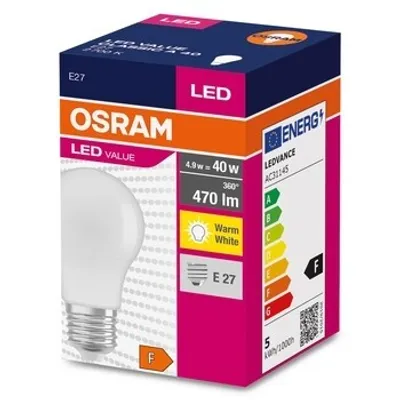 Zdjęcie produktu dla Osram LED CLASSIC A V, 4,9 W, 40 W, E27, 470 lm, 10000 h, Ciepłe białe