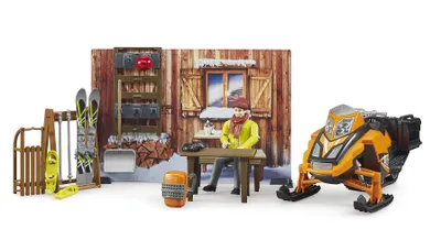 Immagine prodotto di bruder 63102 bruder  bworld Berghütte mit Snowmobil Spielzeugauto