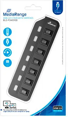 Produktbild von MediaRange MRCS504, USB 2.0, 480 Mbit/s, USB, Schwarz
