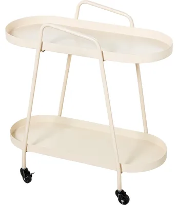 Produktbild von DRW Servierwagen mit Zwei Etagen aus Metall in Weiß, 60 x 28 x 61 cm