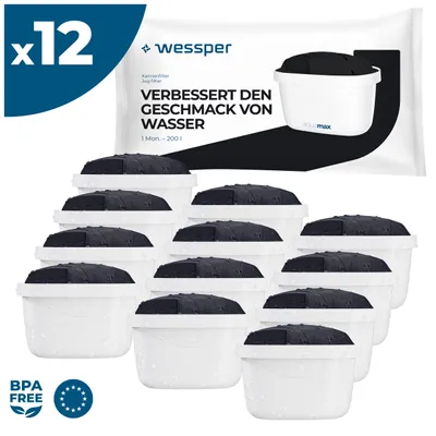 Obrázok produktu pre Vodný filter Wessper Sport 12 ks | Kompatibilný s filtračnými kanvicami Brita, Dafi, Philips a Aquafloow | Kompatibilný s filtračnými kanvicami na vodu