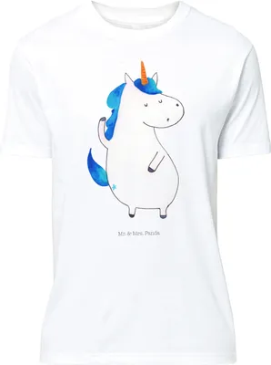 Produktbild von Mr. & Mrs. Panda T-Shirt Einhorn Mann - Weiß - Geschenk, Tshirt, Shirt, Oversize, Einhörner, Party, große Größen, Familie, Freundin, Unicorn, mit Spruch