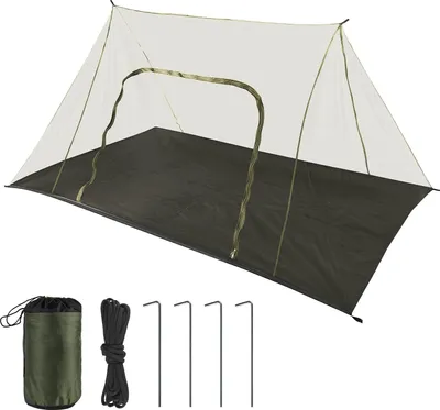 Produktbild von Moskitonetz Zelt 240x140x110 cm, für Camping, grün, wasserdicht, mit Reißverschluss