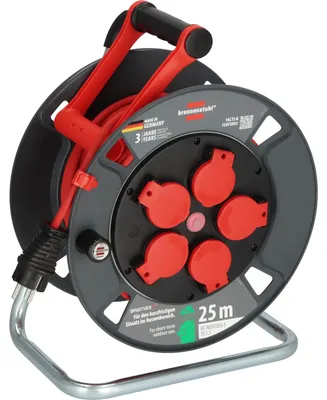 Produktbild von Brennenstuhl Kabeltrommel 300 KU 2110 25m outdoor IP44 ( Germany, 5 Schutzkontakt-Steckdosen, Überhitzungsschutz, kurzfristiger Einsatz im Außenbereich)