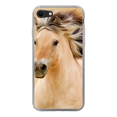 Produktbild von MuchoWow® Handyhülle Schutzhülle Hülle für iPhone SE 2020 Pferde - Tiere - Mähne - Porträt Silikon Softcase Handy Hülle - Kartenbesitzer