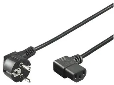 Produktbild von Kaltgerätekabel, beidseitig gewinkelt (schwarz, 2 Meter)