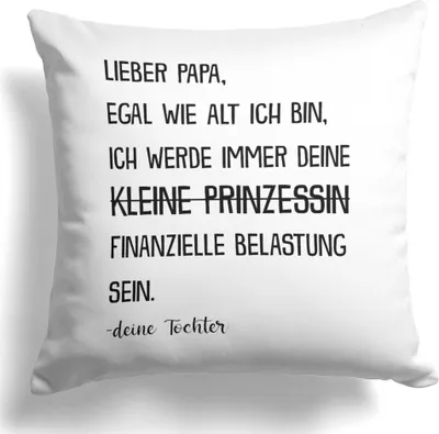Produktbild von 22Feels Papa Geschenk von Tochter Vater Kissen Vatertag Geburtstag Herrentag Weihnachten Deko Männer Dekoration Spruch Geschenkidee Wohnzimmer Schlafzimmer Couch