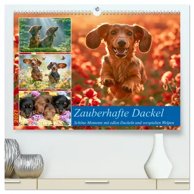 Produktbild von Zauberhafte Dackel (hochwertiger Premium Wandkalender 2027 DIN A2 quer), Kunstdruck in Hochglanz