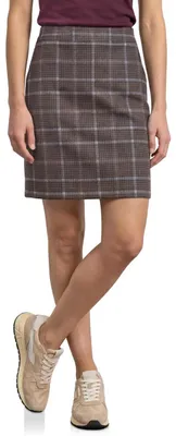 Produktbild von Street One Knielanger Veloursrock mit Karomuster Silk Brown 36