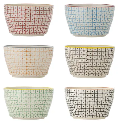 Zdjęcie produktu dla Bloomingville Carla, Okrągły, Kamionka, Wielobarwny, 0,35 l, 11 cm, 65 mm