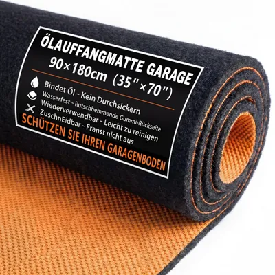 Produktbild von Premium Ölmatte für Garage - 90 x 180 cm, Rutschfester Gummi