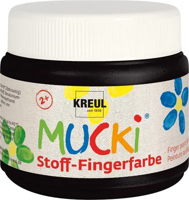 Produktbild von Mucki leuchtende Fingerfarben, 150 ml, in Schwarz, ohne Parabene, glutenfrei, laktosefrei und vegan