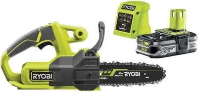Produktbild von RYOBI 18V ONE+ Kompakte Akku-Kettensäge, 20 cm Schwertlänge, 4,6 m/s, Seitliche Kettenspannung, Inkl. 2,5 Ah Akku und 1,5 A Ladegerät, RY18CS20A-125