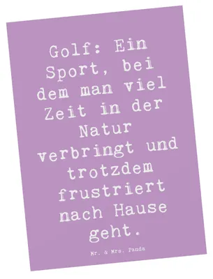 Produktbild von Mr. & Mrs. Panda Postkarte Spruch Golf Erlebnis - Lavendeltraum - Geschenk, Sportart, Teamsport, Ansichtskarte, Sportler Geschenke, Grußkarte, Postkarten, Natur, Spiel