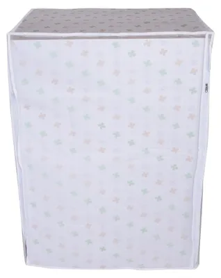 Produktbild von PEVA wasserdichte, transparente Waschmaschinen-Staubschutzhülle mit Blumendekor