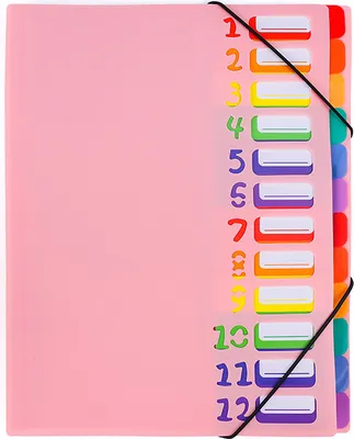 Produktbild von Erweiterbarer Aktenordner mit 12 Fächern, Dokumenten-Organizer für Zuhause, Büro, Schule, Verwendung im Letter-A4-Papierformat, rosa, 1 Stück