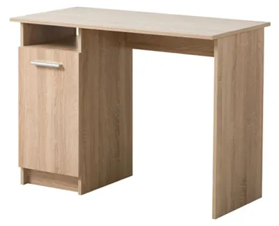 Produktbild von Dmora Schreibtisch Tiriolo 100x50x75h cm Braun Eiche, 2 Ablagen 3 Fächer