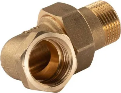 Produktbild von Messing Gewinde-Fitting Winkelverschraubung 90° flachdichtend 3/4' IG - 3/4'AG (DN 20) - schwere Ausführung