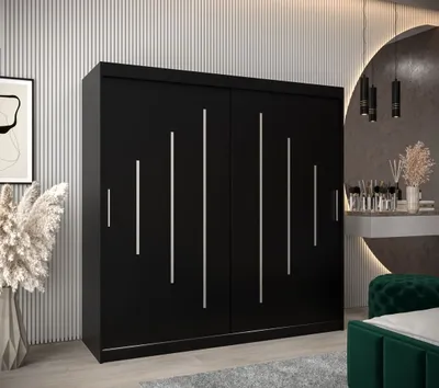 Obrázek produktu pro Šatní skříň ERIKA - šířka 200 cm, černá