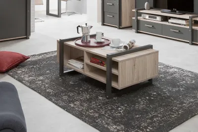 Immagine prodotto di Tavolino BROOKLYN in stile industriale in rovere e grigio antracite - L 100 x L 60 cm