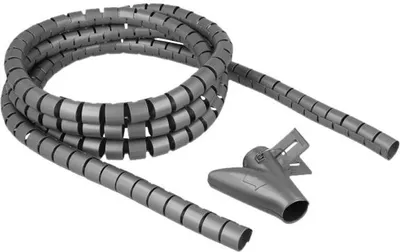 Produktbild von Delock Spiralschlauch mit Einziehwerkzeug 2,5 m x 20 mm grau