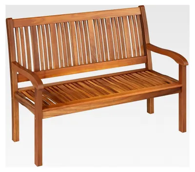 Produktbild von Gartenbank aus Holz, wetterfeste Holzbank, Sitzbank für 2-3 Personen, Balkonbank aus Akazienholz bis 320 kg belastbar, Parkbank für Terrasse, Balkon, Garten, -, 126 x 63 x 91 cm