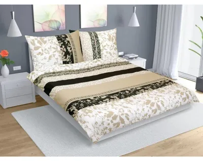 Immagine prodotto di Biancheria da letto in cotone: 1 copripiumino da 200x200 cm, 2 federe da 70x90 cm, colore beige