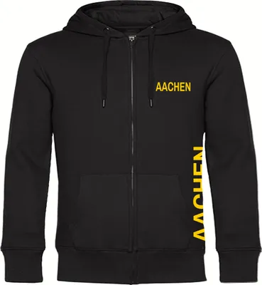Produktbild von multifanshop Kapuzen Sweatshirt Jacke - Aachen - Brust & Seite, schwarz, Größe S
