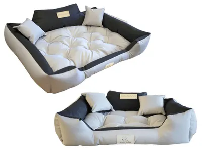 Produktbild von Hundebett KINGDOG 130x105 cm personalisierbar wasserdicht hellgrau