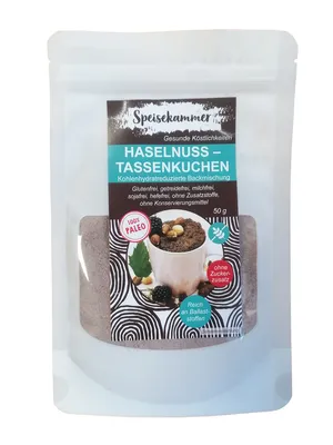 Produktbild von Speisekammer Haselnuss Tassenkuchen Pulver 50g / glutenfrei / paleo / ohne Zuckerzusatz / kohlenhydratreduziert