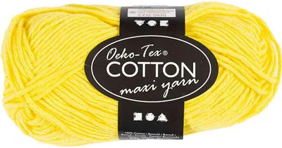 Produktbild von Creativ Company Baumwollgarn, Größe 8 8, L: 80-85 m, gelb, 50 g 1 Knäuel