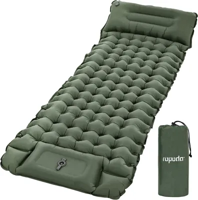 Produktbild von Campingmatratze 77x27x3.9 Zoll, mit Kissen, selbstaufblasend, für Camping, grau