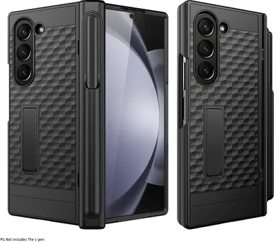 Produktbild von Handyhülle für Samsung Galaxy Z Fold 6 Militärischer Hülle mit Displayschutzfolie und Stiftschlitz, Scharnierschutz, Ständer Schwarz