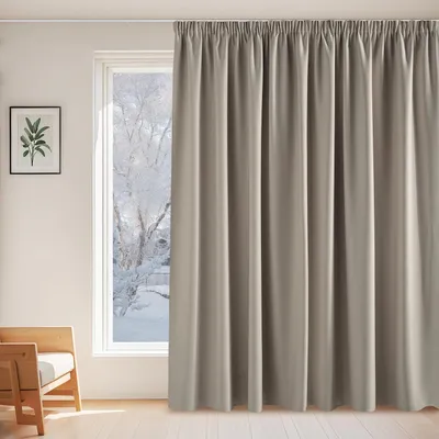 Obrázek produktu pro Termoizolační závěsy, zatemňovací, ochrana proti chladu, barva písku, rozměry 245 x 300 cm (balení po 1 kusu)