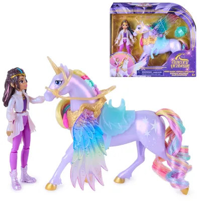 Produktbild von Unicorn Academy - Wing Magic Sophia und Wildstar Spielset, Einhorn-und-Puppe-Set mit Flügeln, Alicorn Spielset mit Reiterin und Zubehör, für Kinder ab 4 Jahren, Mini-Puppe, Weiblich, 4 Jahr(e), Junge/Mädchen, 165 mm, 350 g