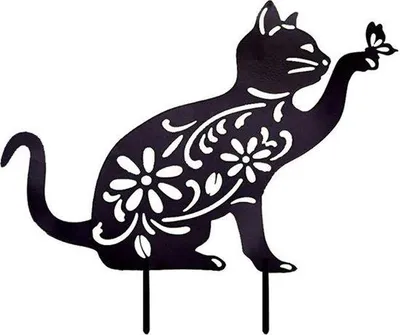 Produktbild von Famanu Gartenornament Katzenfigur - Metall, 28x31 cm