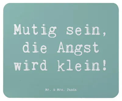 Produktbild von Mr. & Mrs. Panda Mouse Pad Spruch Angst überwinden - Meeresbrise - Geschenk, mousematte, Vertrauem, Fantasie, Hoffnung, Herausforderungen, Zuversicht, mauspad laptop