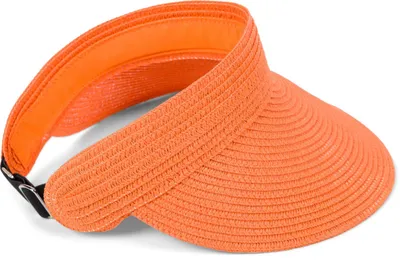 Produktbild von styleBREAKER Papierstroh Visor Cap einfarbig | Sonnenvisier mit elastischem Band und Hakenverschluss | Luftige Schildkappe als Sonnenhut für Damen