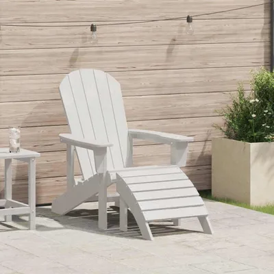 Produktbild von Weißer Adirondack-Stuhl, 82 x 74 x 92 cm, aus HDPE für Terrasse, Hinterhof und Garten