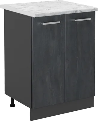 Produktbild von Küchenunterschrank Vicco R-Line Schwarz Beton 60 cm AP Marmor, Model 47473