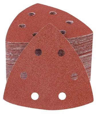 Produktbild von Deltaschleifer Schleifpapier 70 Stück 40 Körnung Klett 93x93x93mm 6 Löcher für Holz Metall