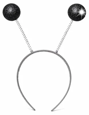 Immagine prodotto di Cerchietto con farfalla Pompon Antenna aliena oscillante – Carnevale per adulti e bambini – Costumi di carnevale (nero)