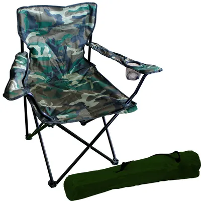 Anglersessel Campingstuhl Regiestuhl inkl. Getränkehalter und Tasche Camouflage