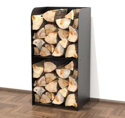 Produktbild von Kaminholzregal Kaminholzständer Massiv Pulverbeschichtet, Design:Schwarz