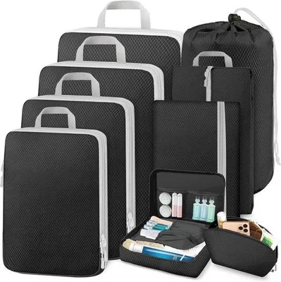 Produktbild von Famanu Kofferorganizerset 9-teilig - Kompressionsverpackungswürfel, schwarz