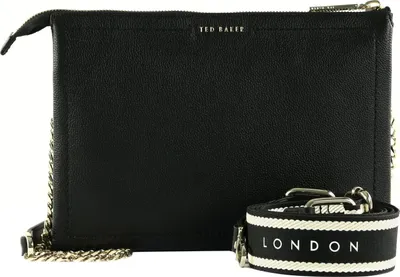 Produktbild von Ted Baker Leder Umhängetasche Schultertasche Larinda Webbing Leather Crossbody Bag Black schwarz