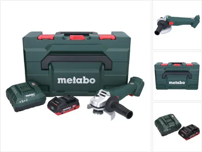 Image de Metabo W 18 7-125 Meuleuse d'angle sans fil 18 V 125 mm + 1x batterie 4,0 Ah + chargeur + metaBOX