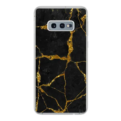 Produktbild von MuchoWow® Handyhülle Schutzhülle Hülle für Samsung Galaxy S10e Marmor - Gold - Schwarz - Marmoroptik - Glitter Silikon Softcase Handy Hülle - Handy
